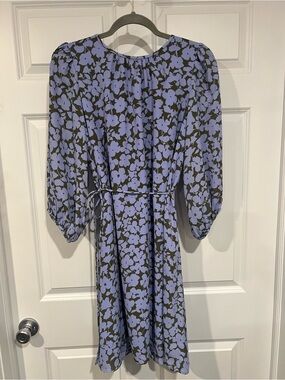 Ann Taylor Lavender and Olive Floral Print Dress